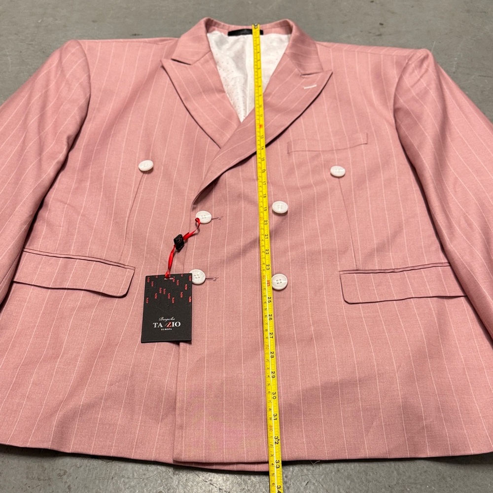 NWT Double-Breasted Pink Pinstripe Blazer Men’s 54R - Picture 5 of 10